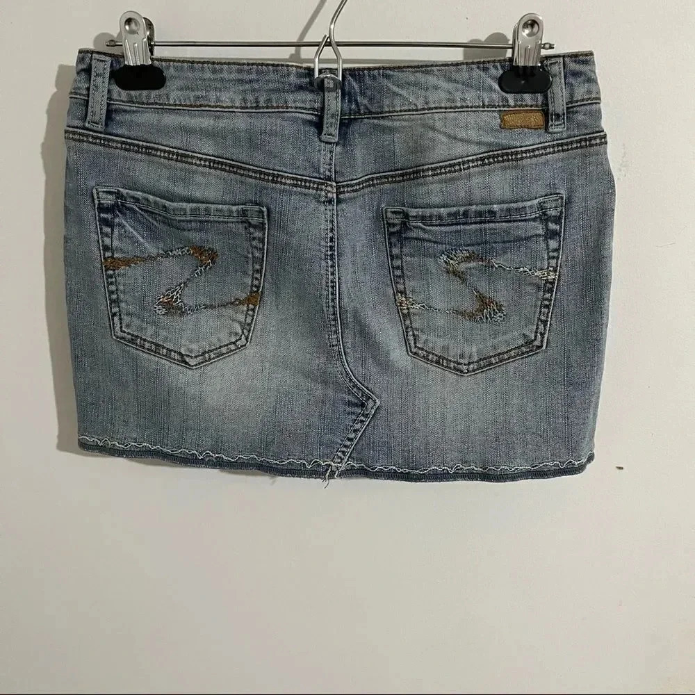 Silver Ravi embroidered mini skirt Size 27 - Picture 2 of 12